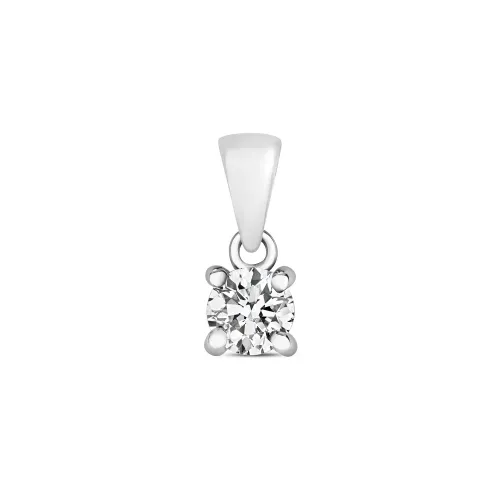 0.25ct Diamond Claw Pendant - 9ct White Gold